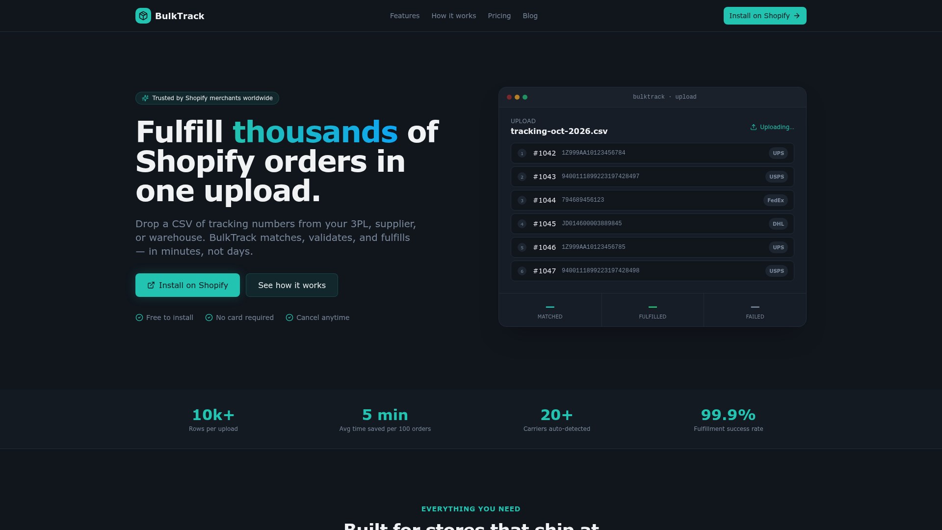 BulkTrack preview
